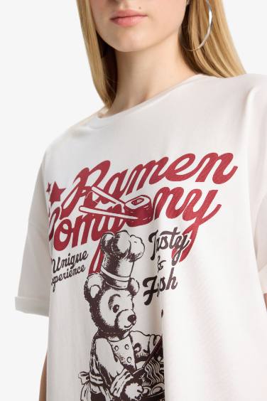 Oversize Fit Printed Short Sleeve T-Shirt