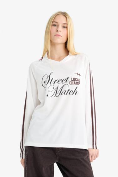 تيشيرت اوفر سايز كم طويل بياقة بولو