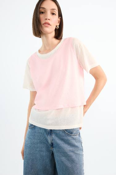 Oversize Fit Short Sleeve 2 Piece T-Shirt