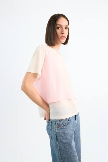 Oversize Fit Short Sleeve 2 Piece T-Shirt