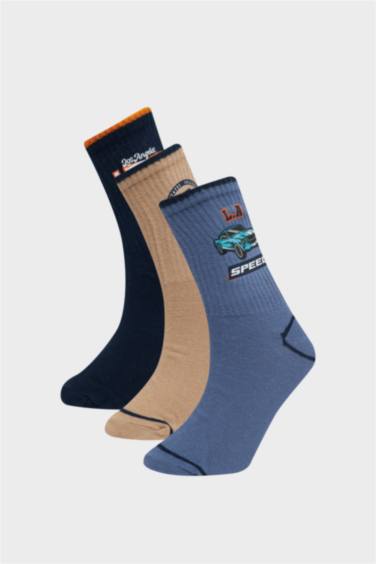 Erkek Çocuk 3'lü Pamuklu Uzun Çorap