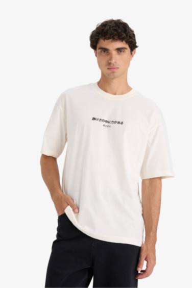 تيشيرت نص ردن قصة عادية وطبعة من الخلف