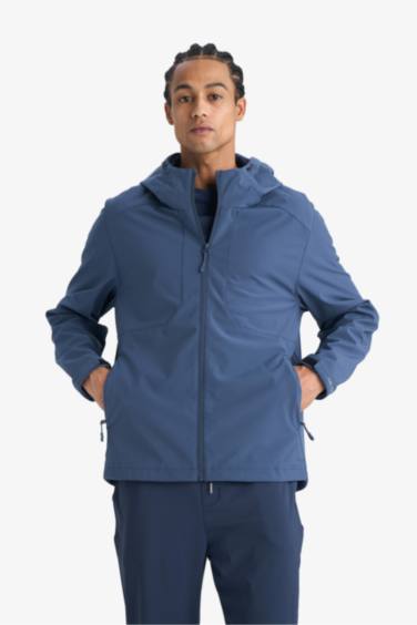 Regular Fit жел өткізбейтін су итергіш капюшоны бар найзағайлы куртка