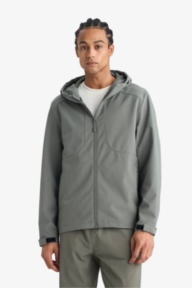 Regular Fit жел өткізбейтін су итергіш капюшоны бар найзағайлы куртка