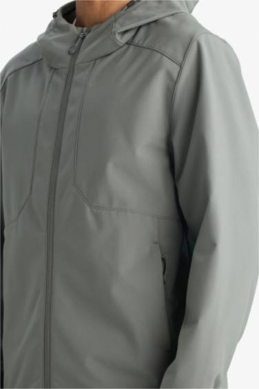 Regular Fit жел өткізбейтін су итергіш капюшоны бар найзағайлы куртка