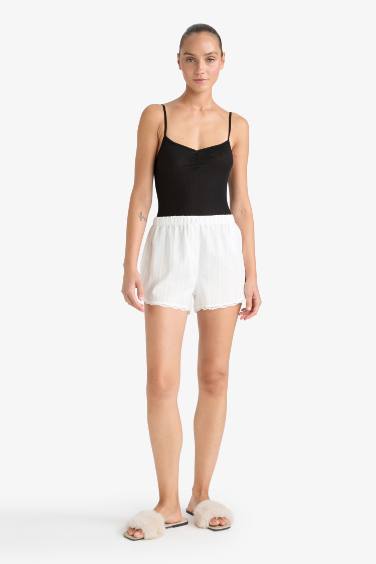 Regular Fit Beli Lastikli Şort Pijama Altı-Fall in Love