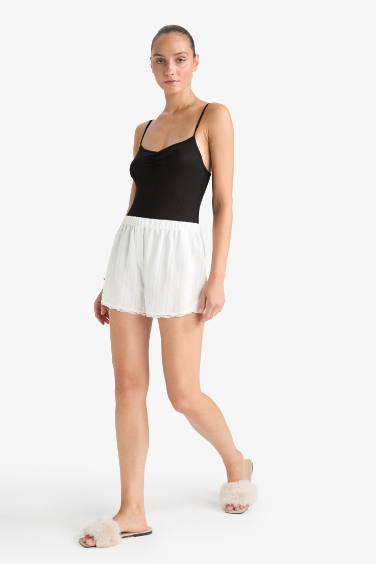 Regular Fit Beli Lastikli Şort Pijama Altı-Fall in Love