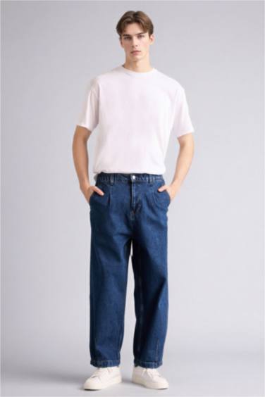 Esnek Belli Barrel Fit Jean Pantolon