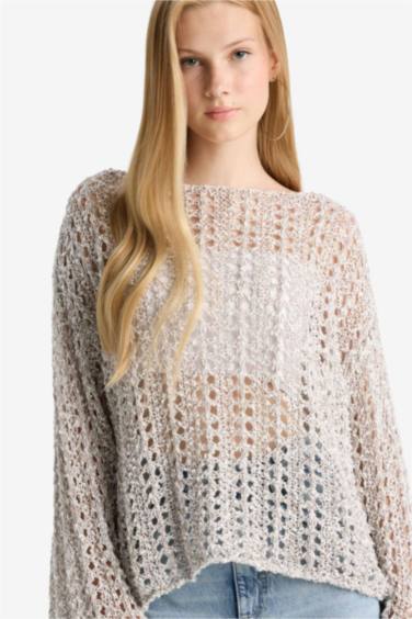 Coool үлкен пішім қайық тәріздес жаға Пулловер