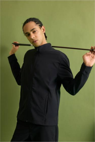 Standard Fit High Neck Cardigan