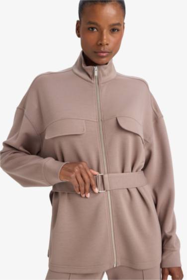 Aırtech Long Fit Dik Yaka Modal Hırka