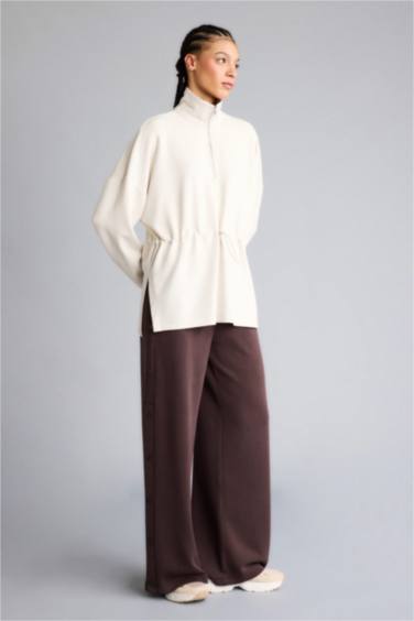 Свитшот long fit со стоячим воротником из модала для женщин