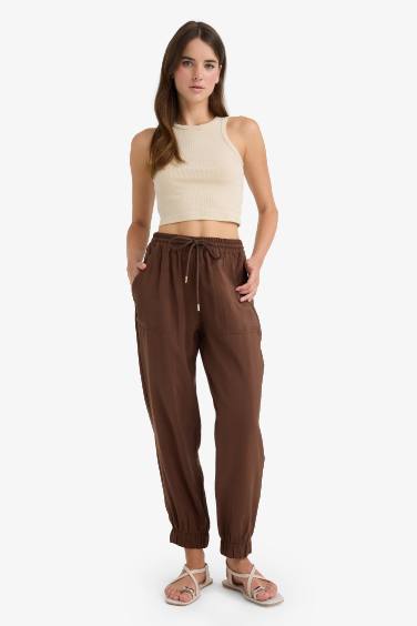 بنطرون نسيج مشروط بيبرباج برجل عادي بجيب