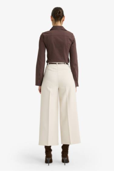 Culotte қос қалталы жоғары белді шалбар