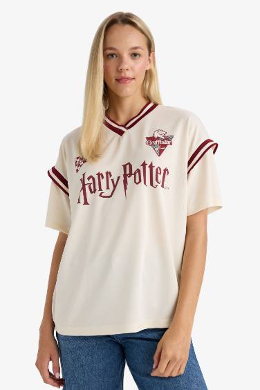 Coool Harry Potter Oversize Geniş Kalıp V Yaka Kısa Kollu Tişört