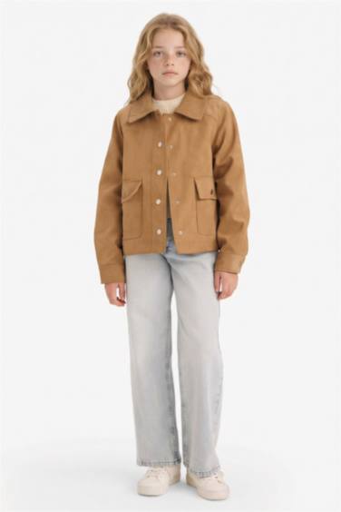 Куртка с круглым вырезом для девочек