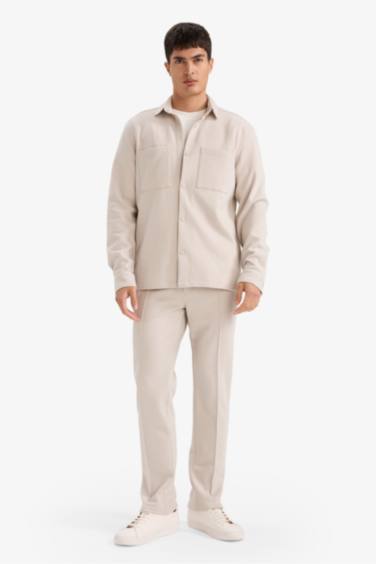 Regular Fit поло жағалы ұзын жеңді жейде