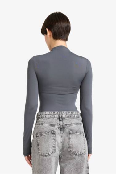 Half Turtleneck Long Sleeve Snap Bodysuit