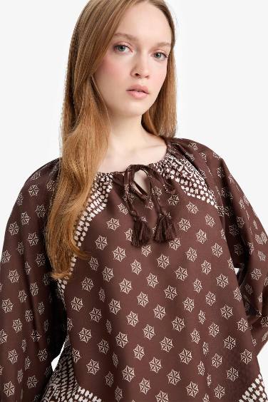 Relax Fit Crew Neck Long Sleeve Blouse