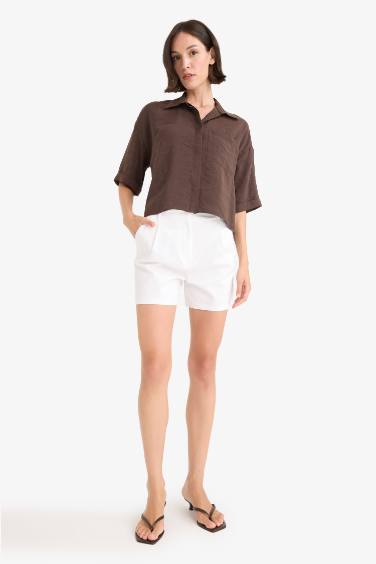 Chemise ample en modal à manches courtes