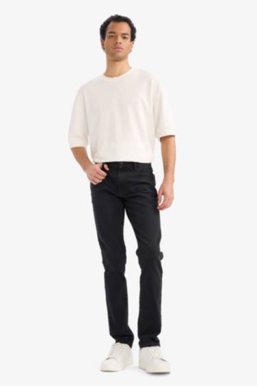 Pedro Slim Fit тарылған балақты ескірген эффектісі бар джинс шалбар