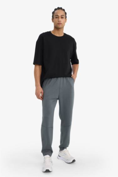 بنطلون بجامة جوجر قماش سكوبا قصة عادية