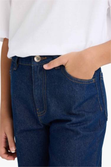 Wide Leg Düz Paça Jean Pantolon Erkek Çocuk