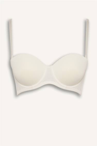 Micro Kaplı Yarım Dolgulu Balenli Straplez Sütyen Fall in Love