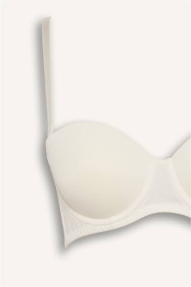 Micro Kaplı Yarım Dolgulu Balenli Straplez Sütyen Fall in Love