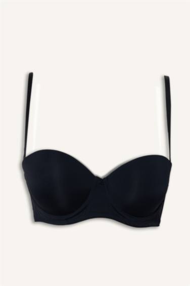 Бюстгальтер без бретелек на косточках с микро покрытием и половинным наполнением