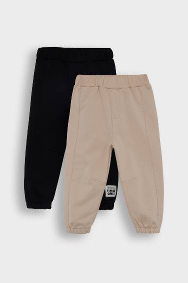 Baby Boy Label Printed Elastic Waist 2 Piece Sweatpants