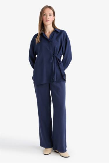 Regular Fit Elastic Waist Modal Trousers