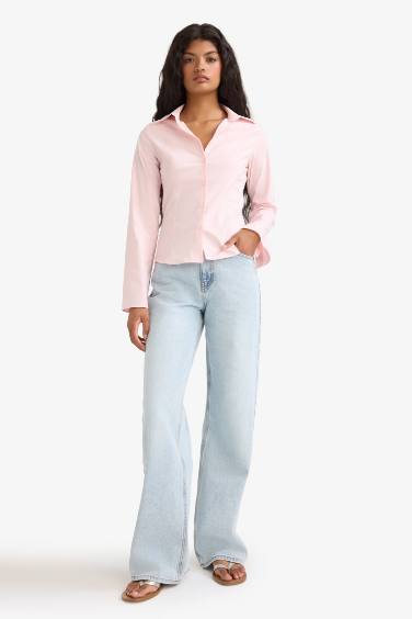 Fitted Poplin Long Sleeve Shirt