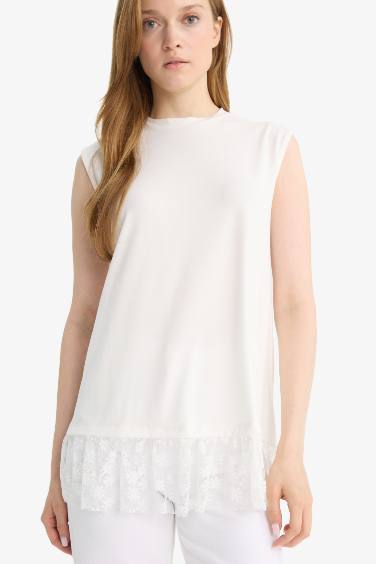 Regular Fit Crew Neck Short Sleeve Tunic