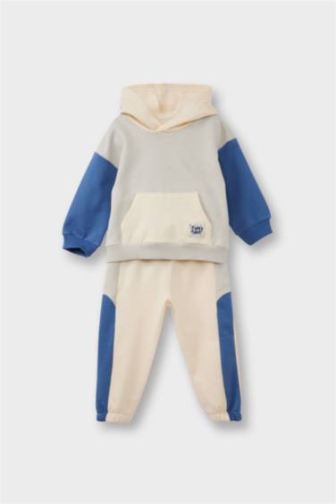 Erkek Bebek 2'li Takım Kapüşonlu Sweatshirt Eşofman Altı