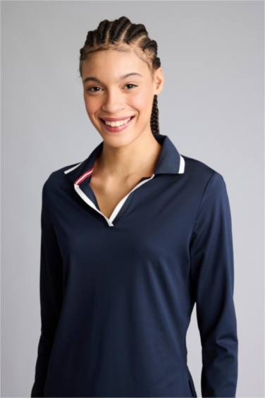 Woman Long Sleeve Polo T-Shirt