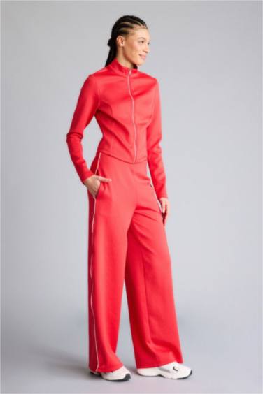 Спортивные брюки из ткани скуба Wide Leg с карманами