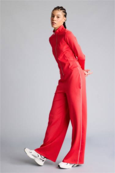 Спортивные брюки из ткани скуба Wide Leg с карманами