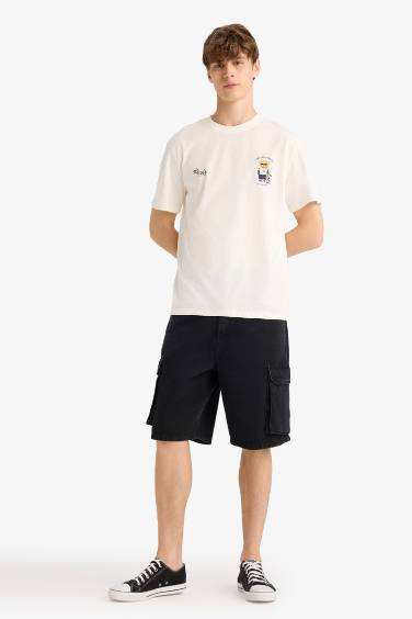 T shirt imprimé à col rond et manches courtes Coupe régulière