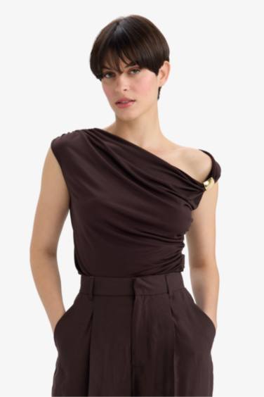 Әйелдерге слим пішімі бір иық Ішкөйлек