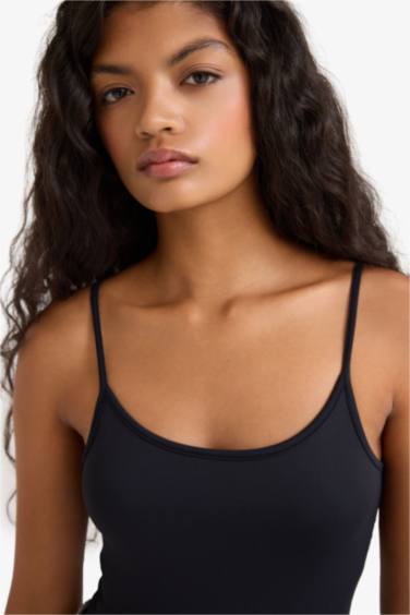 İnce Askılı Basic Düz Çıtçıtlı Body