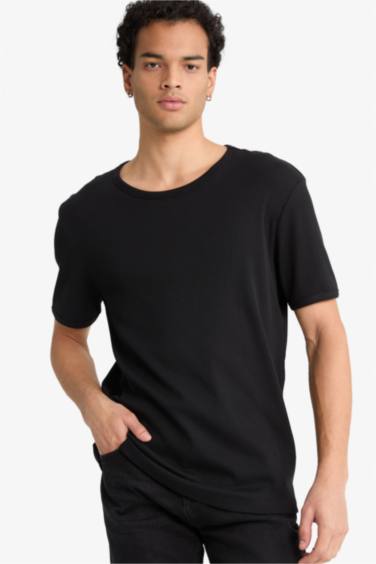 Slim Fit Crew Neck Ribana Short Sleeve T-Shirt