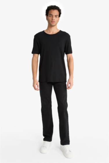 Slim Fit Crew Neck Ribana Short Sleeve T-Shirt