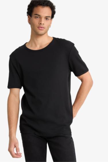 Slim Fit Crew Neck Ribana Short Sleeve T-Shirt