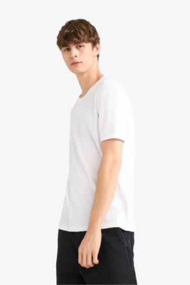 Slim Fit Crew Neck Ribana Short Sleeve T-Shirt
