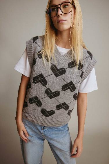 Coool қалыпты пішім v жаға Жилет