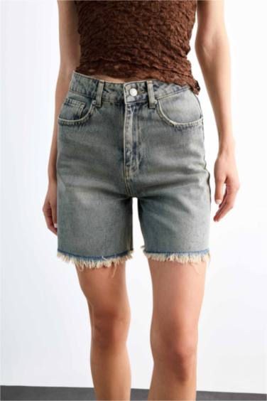 Regular Fıt Jean Şort - Görsel 8