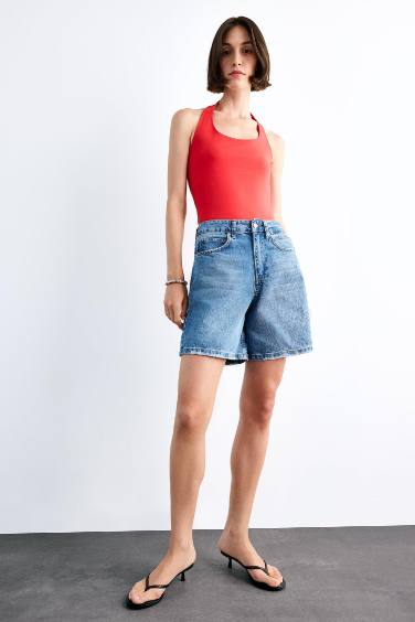 Regular Fit Denim Shorts