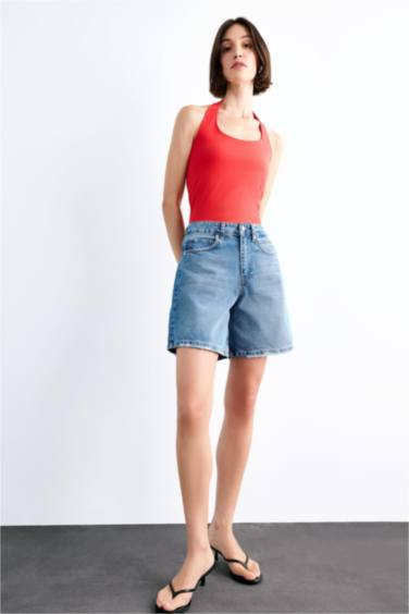 Regular Fit Denim Shorts