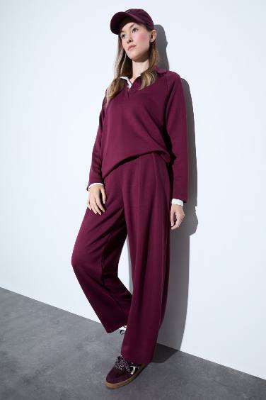 Barrel Fit Düz Paça Pantolon